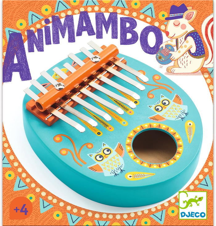Colorful packaging of Animambo toy with DJECO branding