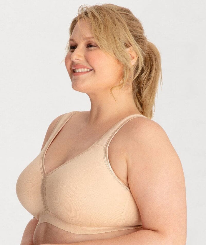 Ava & Audrey Faye Cotton Wire-free Support Bra 2 Pack - Black/Frappe Bras