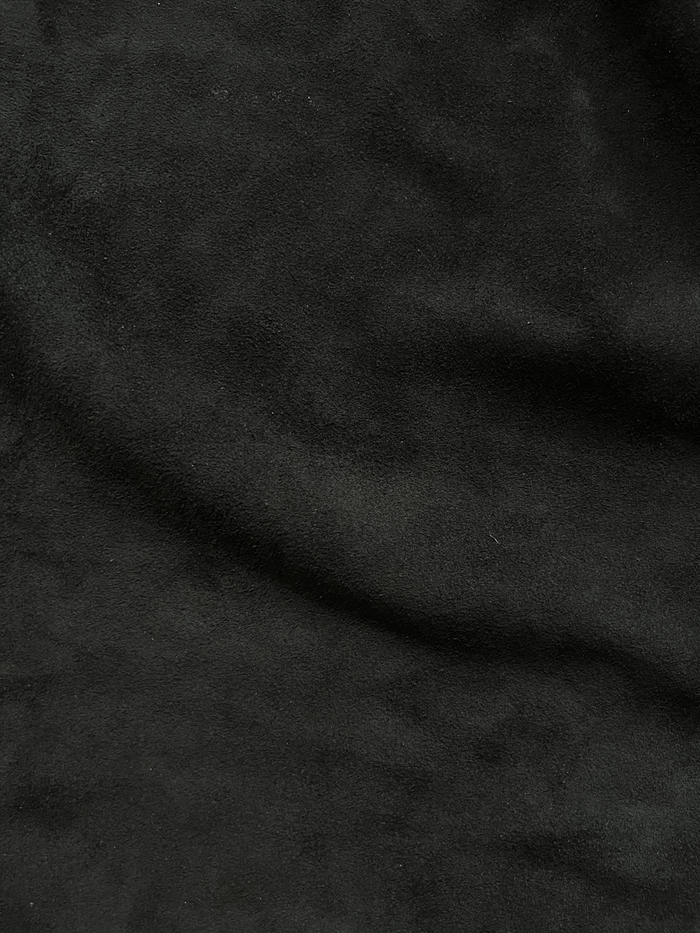 Black Cow Suede detail view showing color and natural variation