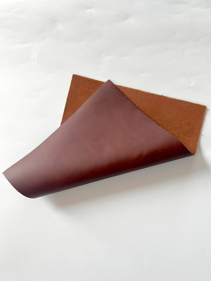 Bourbon Pull-Up Cowhide Sheets, 8.5 × 11 in close view showing grain and texture