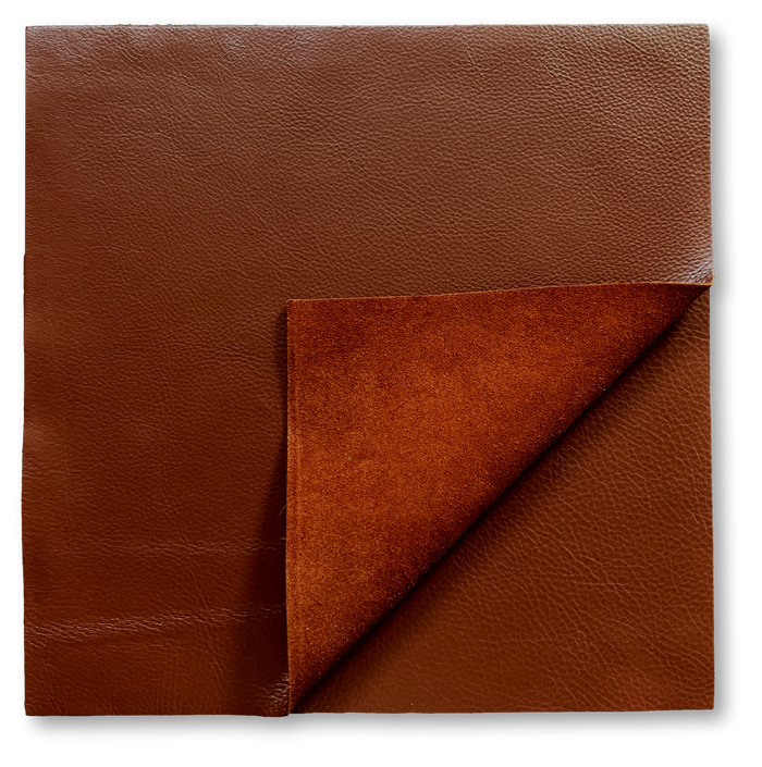 Brandy Cowhide Leather Sheets, 12 × 12 in alternate view showing color and surface finish