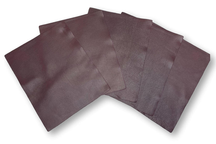 Burgundy Cowhide Leather Sheets, 8.5 × 11 in surface detail showing texture and finish