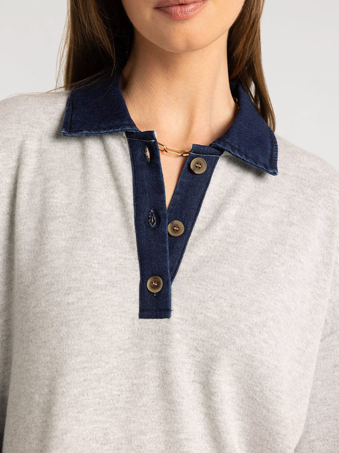 Crest Pullover - Med Grey Heather