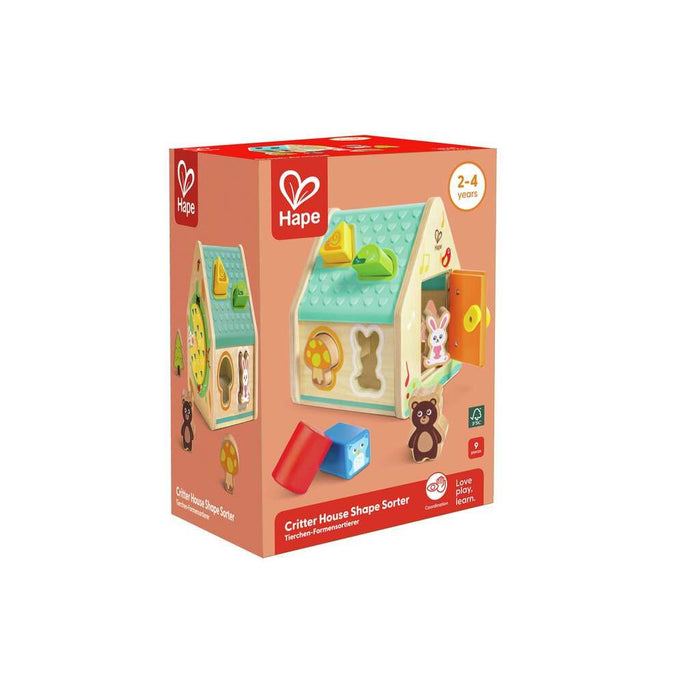 Critter House Shape Sorter Box on a white background.