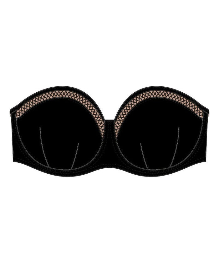 Curvy Kate First Class Bandeau Bikini Top - Black Swim