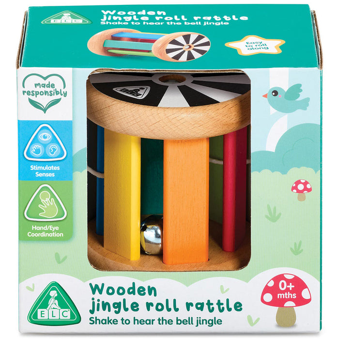 Early Learning Centre Wooden Jingle Roll Rattle