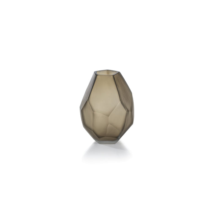 Faceted Frosted Taupe Vase - Vases by Carlyle Avenue