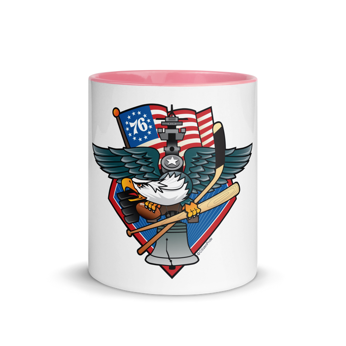 Fly, Philly, Fly! Sports Fan Crest - Mug with Color Inside, 11 oz