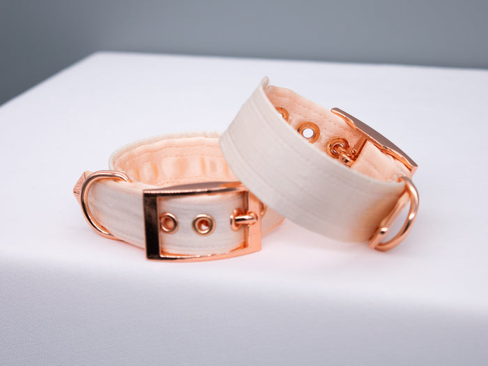 French Raw Silk ~ Rose Gold Cuffs