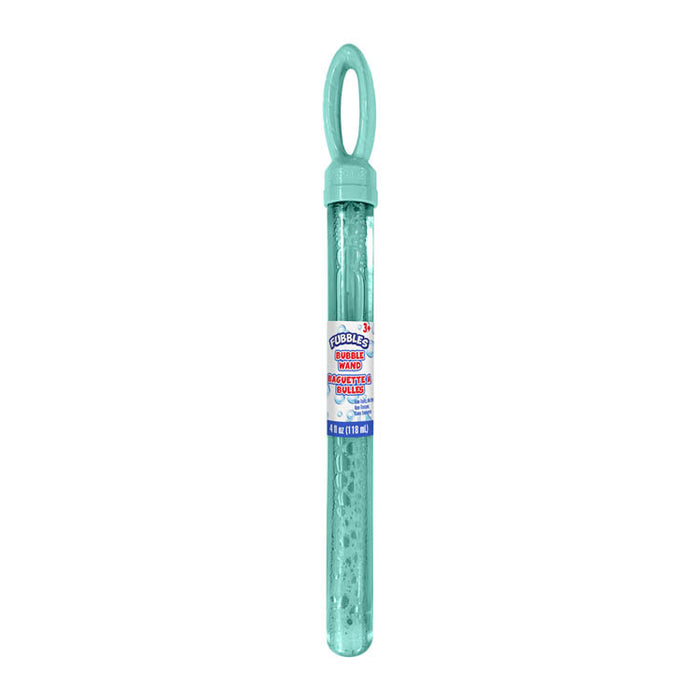 Green bubble wand with a label on a white background