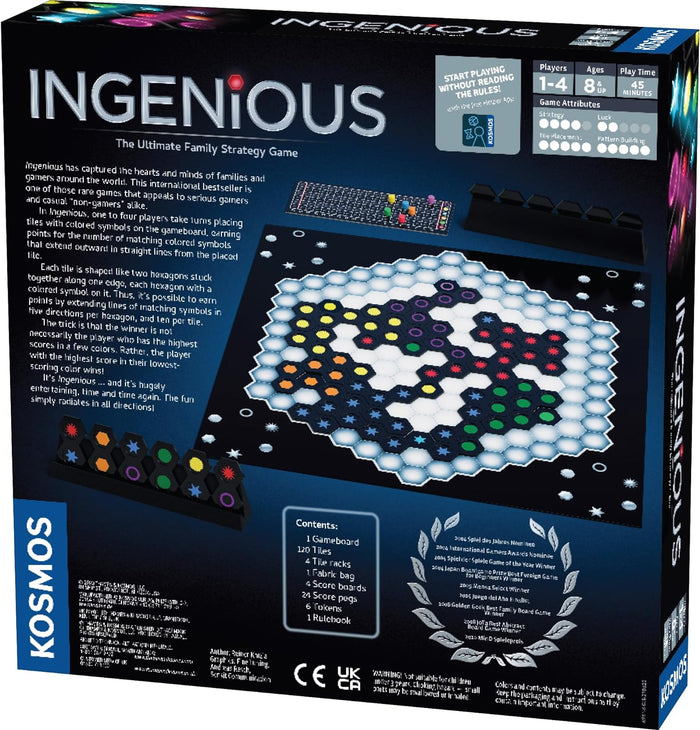 Back of Ingenious box on a white background