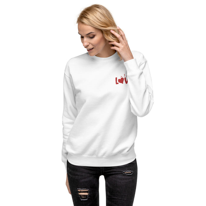 Love Embroidered Couple Unisex Premium Sweatshirt