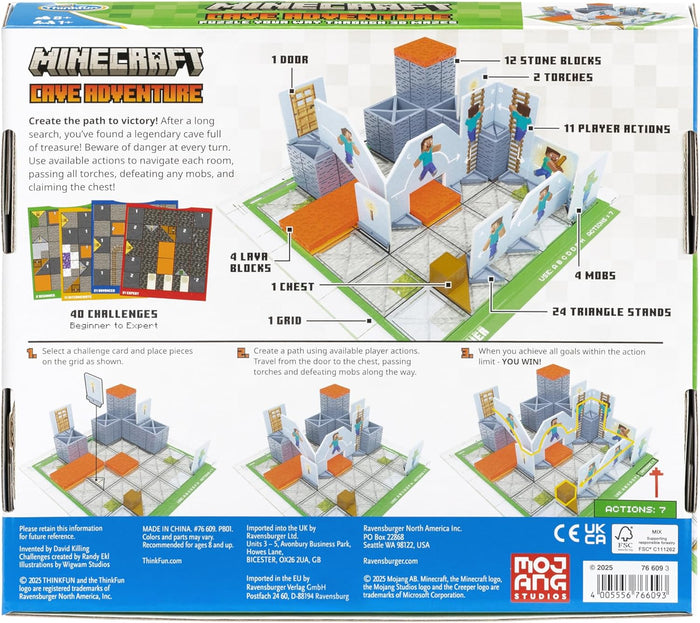 Minecraft game box with puzzle layout and instructions