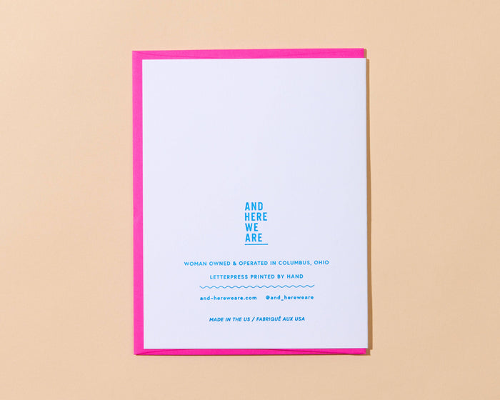 Mom Ribbon Thank You Letterpress Greeting Card - Mother's Day