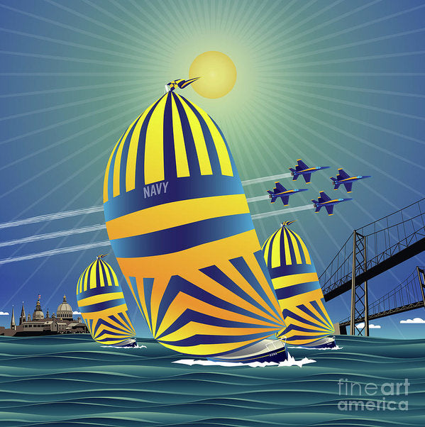 Naval Academy High Noon Sails - Art Print