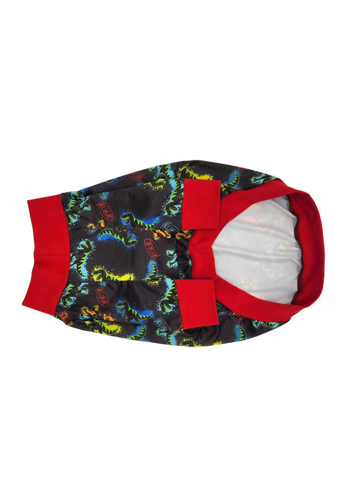 Jax & Molly's Neon dinosaur dog pajamas