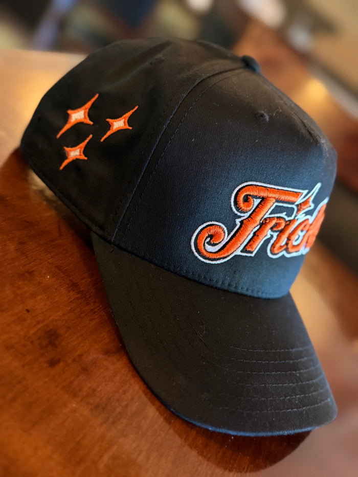 NEW! Black Tricks Hats with Orange and White Diamonds