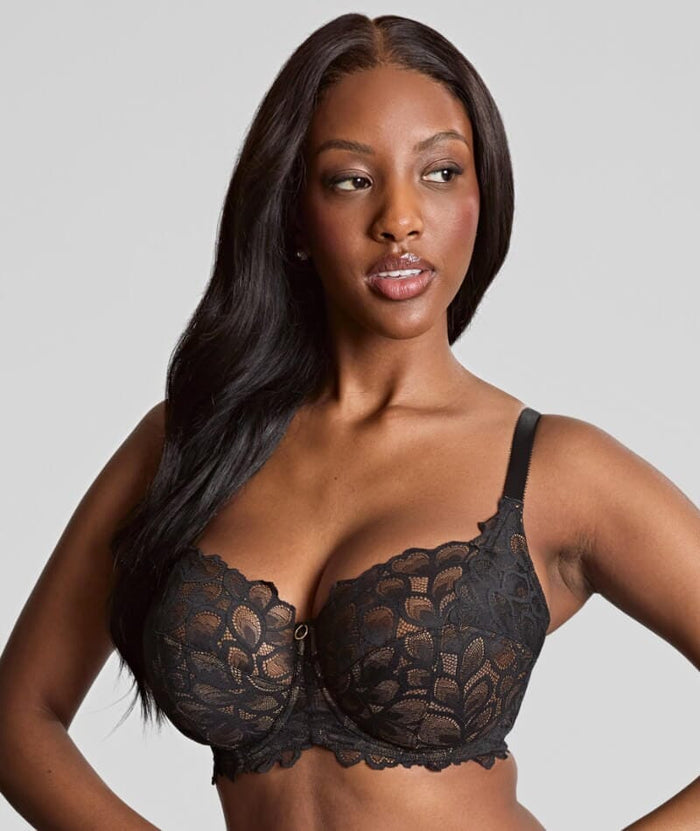 Panache Allure Underwired Full Cup Bra - Black/Latte Bras