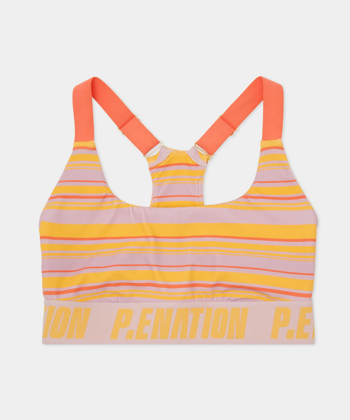 P.E Nation Main Draw Sports Bra (Stripe Print)