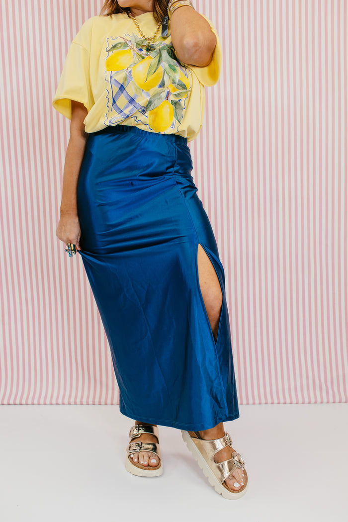 Power Play Skirt In Teal Casino - Reg & Curvy