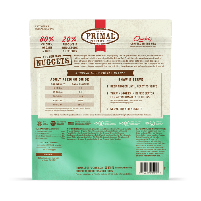 Primal Raw Frozen Chicken Dog Food