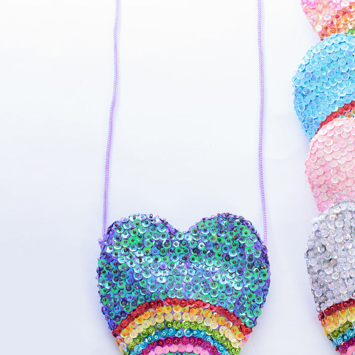Rainbow Love Sequin Bag - Pack of 12 Mixed Colours