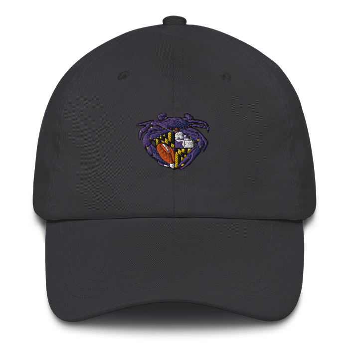 Raven Crab Football Maryland Crest, Embroidered Baseball Hat