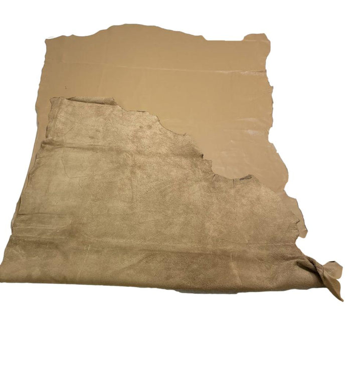 Taupe Full-Aniline Cowhide surface detail showing texture and finish