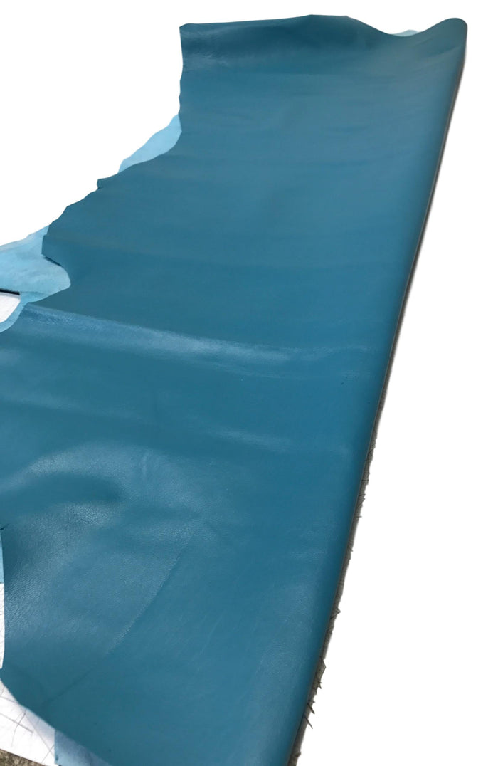 Teal Italian Nappa Lambskin surface detail showing texture and finish