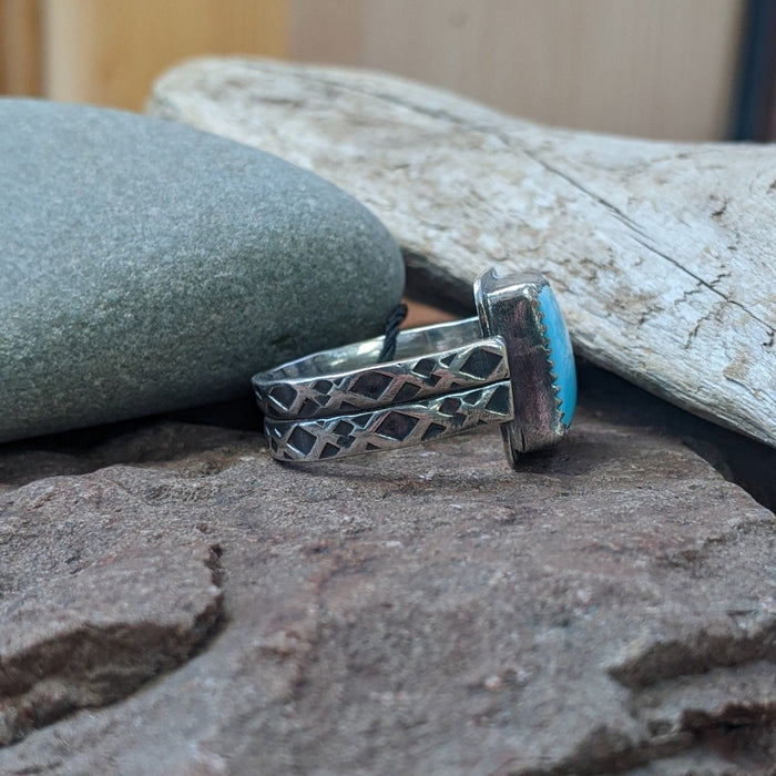 Turquoise SS Up North Ring - Size 8.5