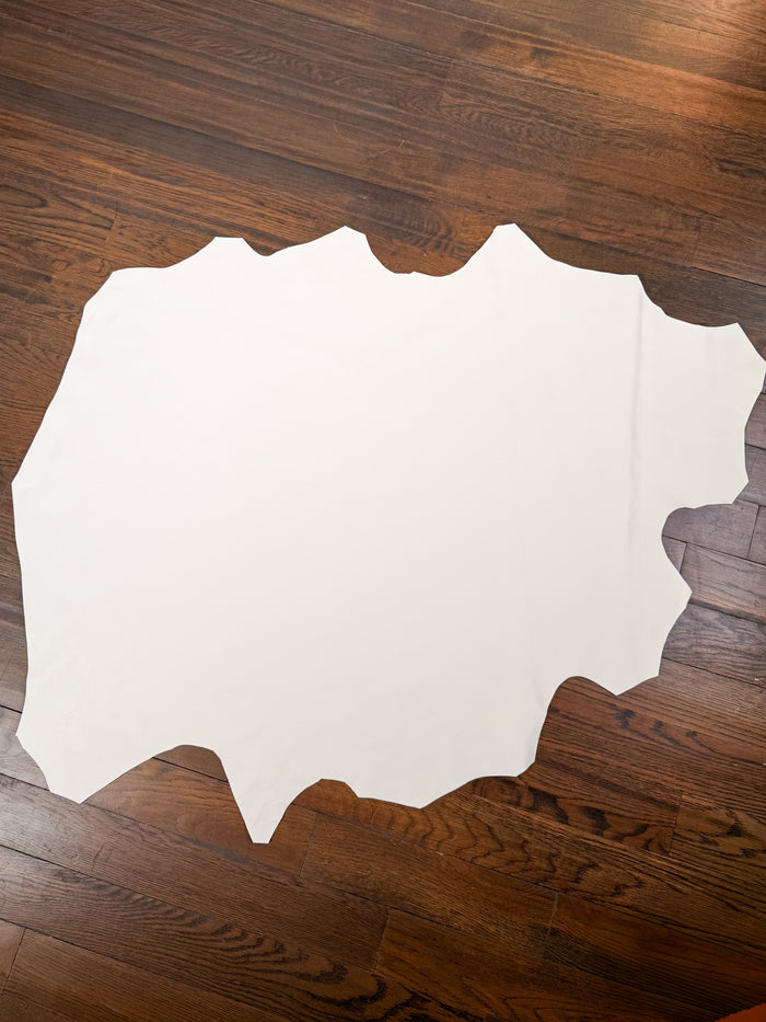 White Italian Nappa Lambskin additional view showing material finish