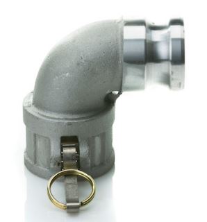2" Aluminum Female Camlock x 2" Male Camlock adapter - 90 degree
