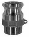 3" Stainless Steel Male Camlock x 3" Male Pipe (npt) Adapter - Style F - Factory Direct Hose