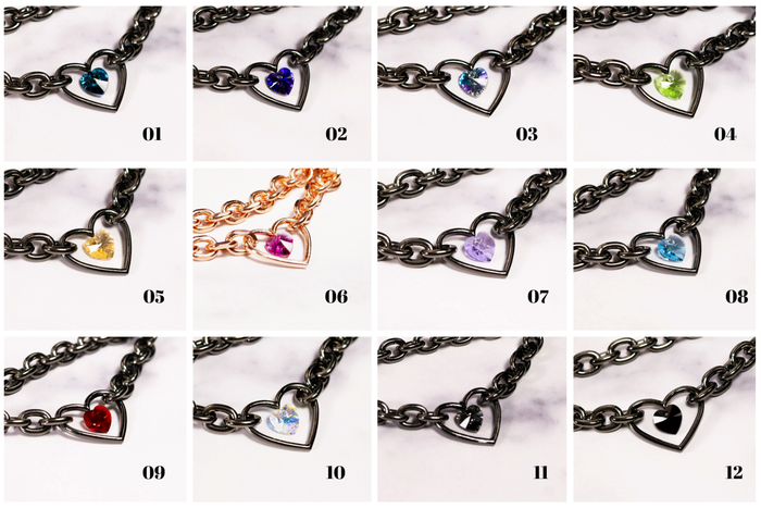 5/8" Design Your Own Petite Crystal Heart Ring Black Vegan Leather Martingale Collar