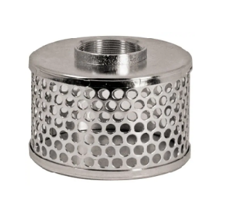 8 Inch Suction Hose Strainer - Round Hole Zinc Plated Steel