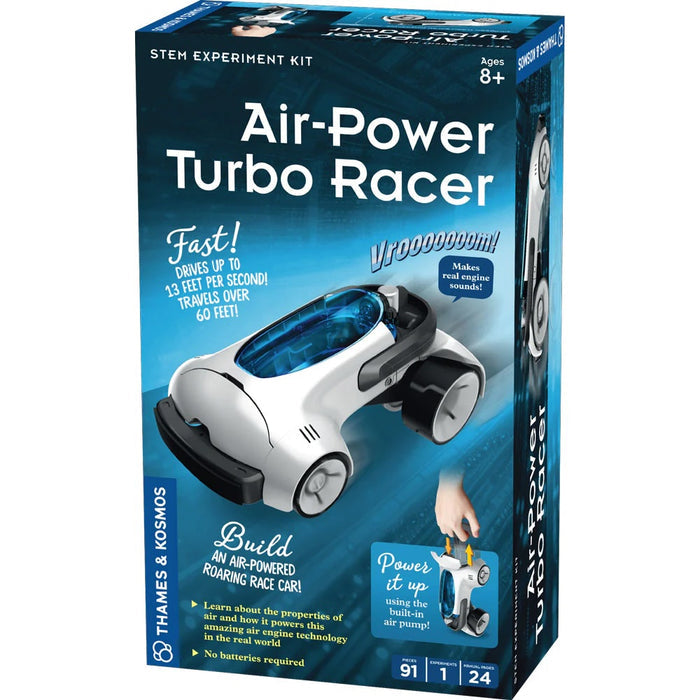 Box of Air-Power Turbo Racer toy with blue and white design