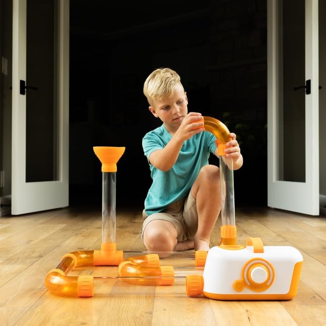 Kid building Air Toobz in his home