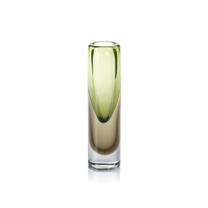 Glass Cylinder Vase - Amber & Green - Vases by Carlyle Avenue