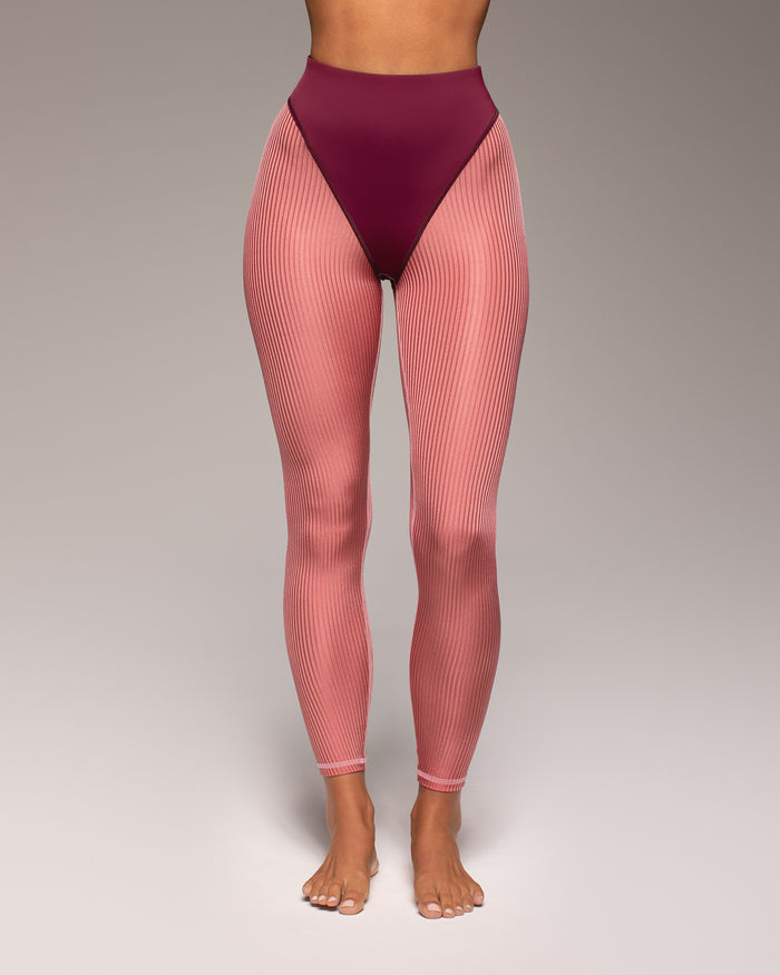High Cut Ambient Ribbed Legging - Rose Amour