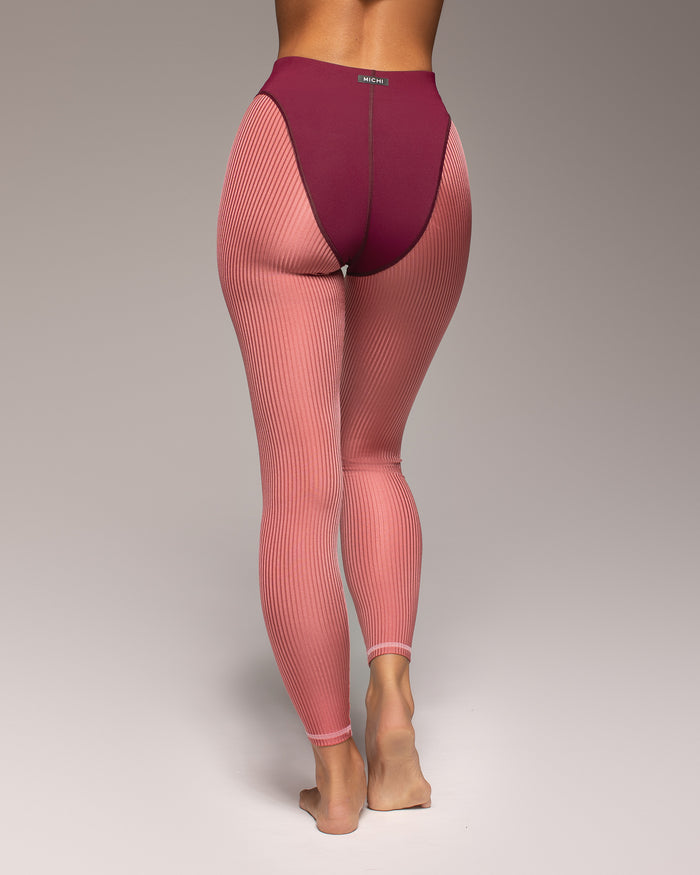 High Cut Ambient Ribbed Legging - Rose Amour
