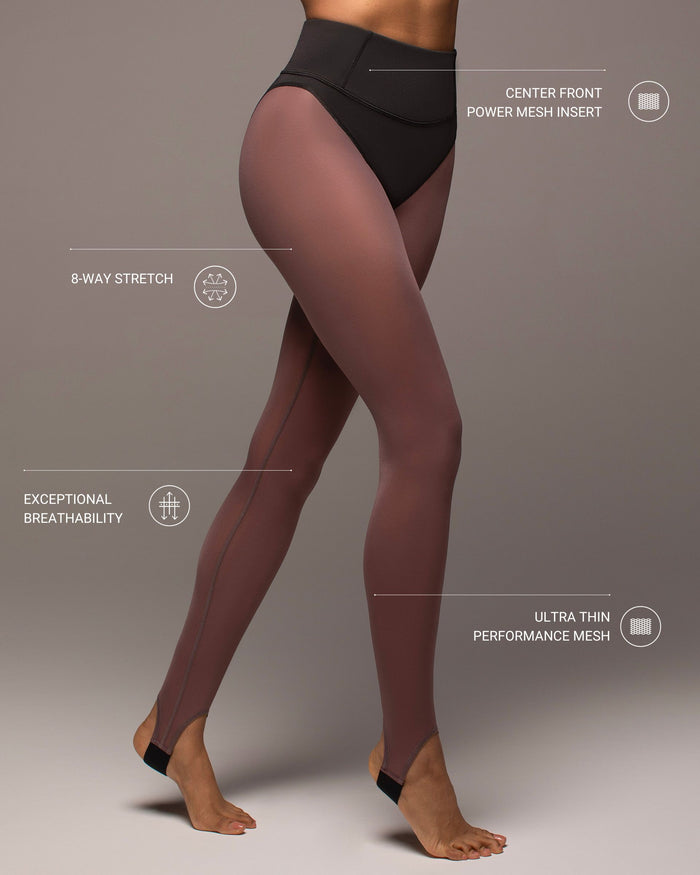 Ambient Stirrup Legging - Mauve Mist/Black