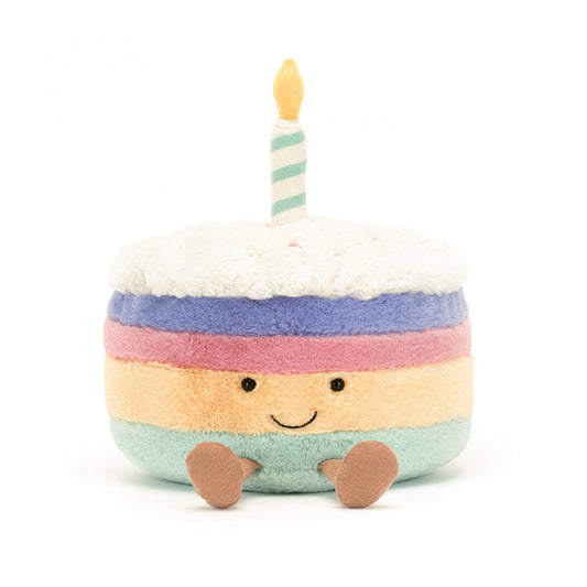 You know that feeling when you finally pull on your pyjamas after a long day? – That’s what Amuseables Rainbow Birthday Cake brings to her cake shop team. Jellina Birthday Cake crafts the visuals. Cheri Cake deepens the flavors. And Rainbow brings all the feels.

Entering the shop? – &nbsp;Like being hugged by a loved one. Opening the cake box? – Like hearing a choir in perfect harmony. And the mouthfeel of their actual masterpieces? – Like dipping your toes into a river of warm butterscotch.