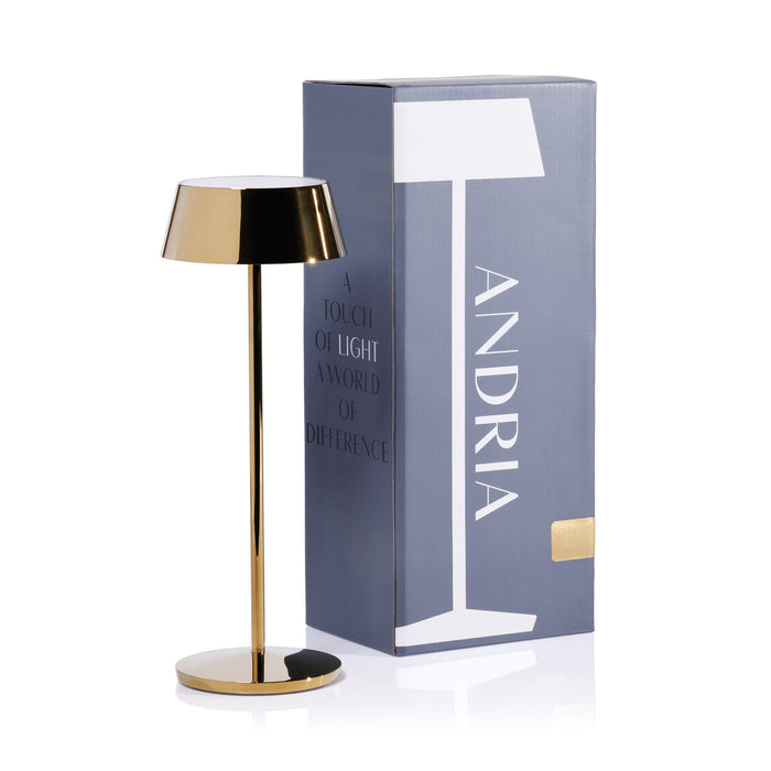 ANDRIA Rechargeable Table Light - Polished Gold -  by Carlyle Avenue