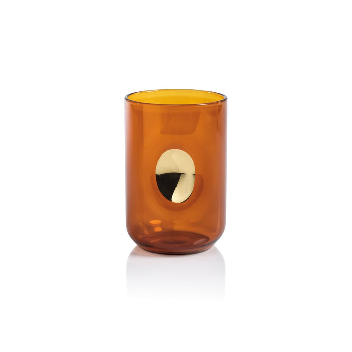 Aperitivo Tumbler with Gold Accent - Desert Amber - Set of 4 - Glassware by Carlyle Avenue