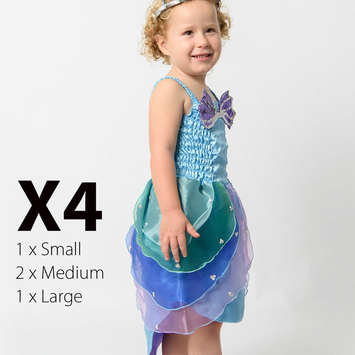 Aqua Mermaid Dress x 4 Blue - letsdressup.com.au - Girls Dress Ups