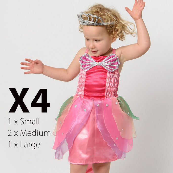 Aqua Mermaid Dress x 4 PInk - letsdressup.com.au - Girls Dress Ups