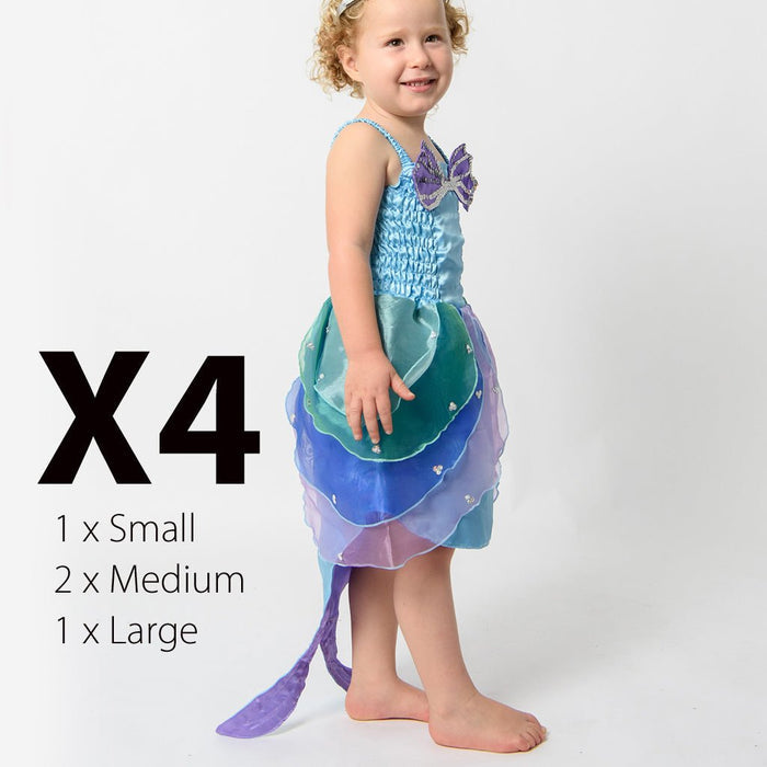Aqua Mermaid Dress x 4 PInk - letsdressup.com.au - Girls Dress Ups