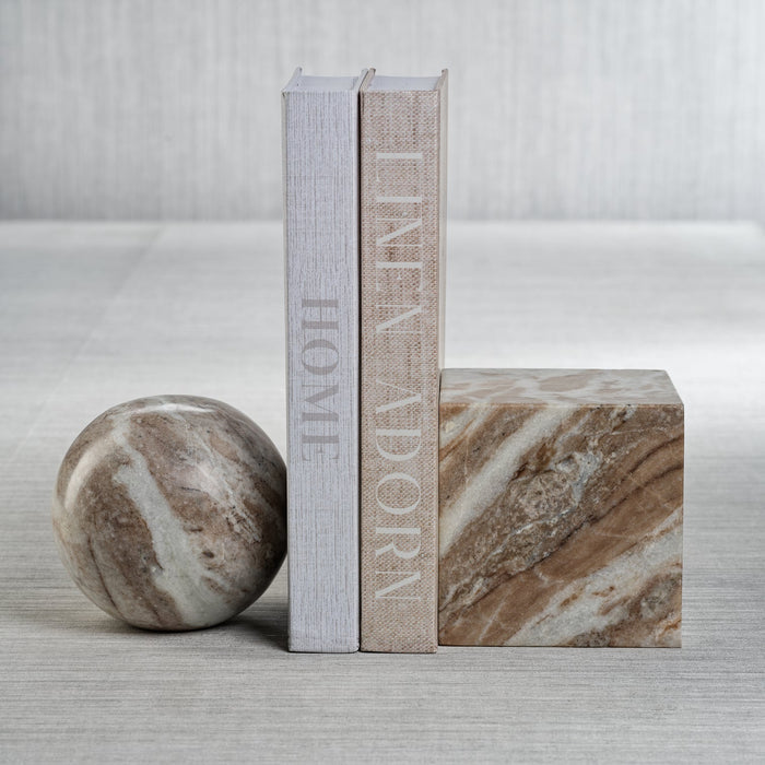 Arabescato Marble Bookend - Bookends by Carlyle Avenue