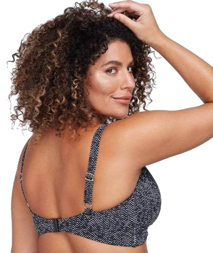 Artesands Zig Zag Delacroix Cross Front D-G Cup Bikini Top - Black Swim