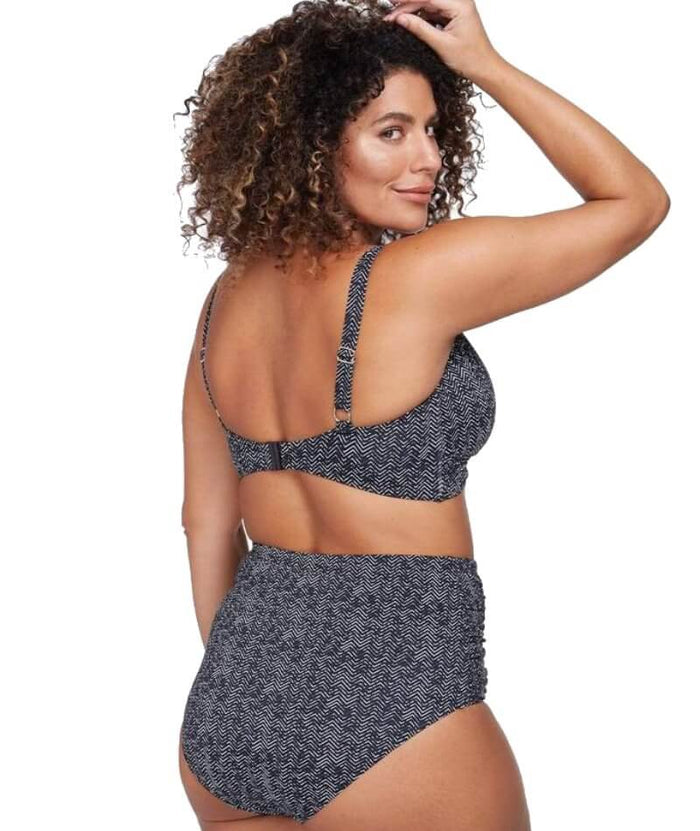 Artesands Zig Zag Delacroix Cross Front D-G Cup Bikini Top - Black Swim